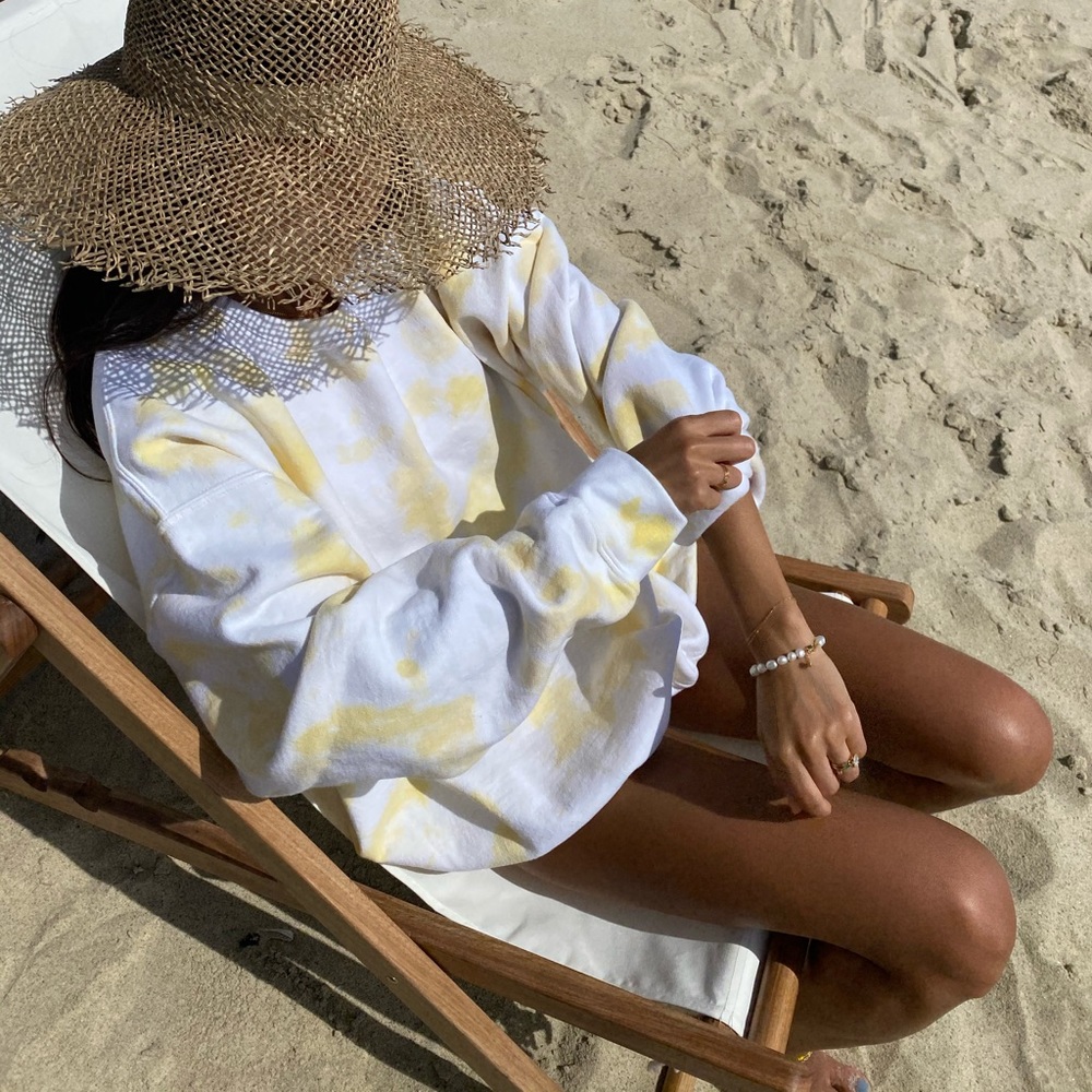 HAND MADE NATURAL TIE DYE CREW NECK